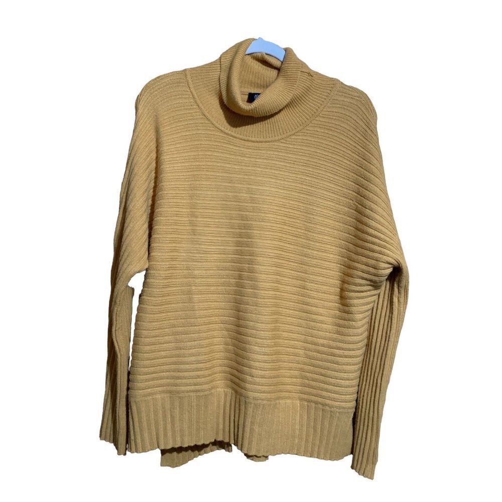 Jones New York XL Yellow Ribbed Cowl Neck Pullover Sweater Jumper Sweatshirt NWT